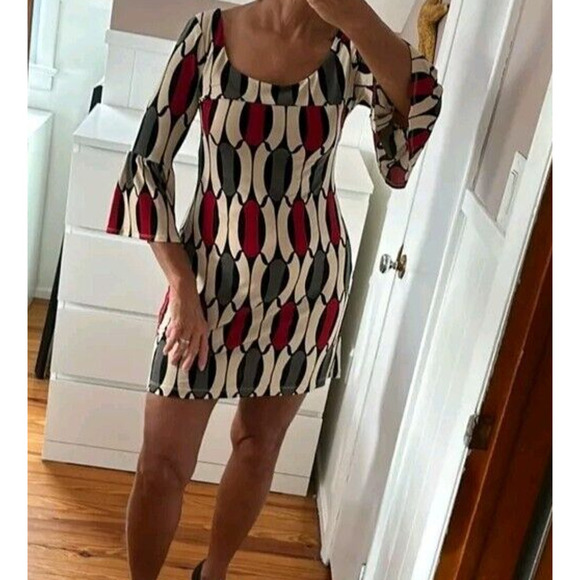 Speechless Retro Size Small Scoop Neck 3/4 Bell Sleeves Vintage Mini Deess - Picture 2 of 9